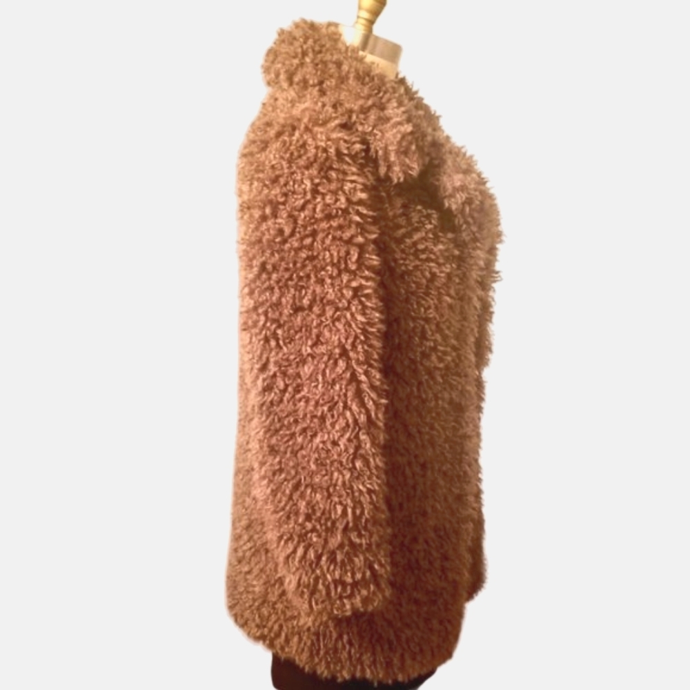 NWOT | ZARA OUTERWEAR | Warm Light Brown | Faux Fur Shearling Coat | Size: XS - Picture 7 of 16